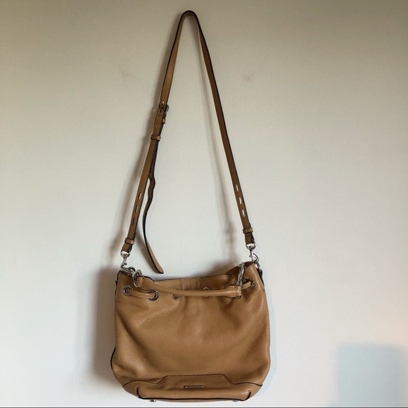 Rebecca Minkoff Fiona Bucket Bag in Soft Tan Pebbled Leather Silver Hardware - Picture 13 of 16